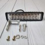 Світлодіодна LED фар прямокутна 24W, 2 кольори (білий верх, жовтий низ + стробоскоп)