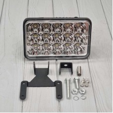 Фара LED прямокутна 45W (15 діодів) (ближн. + дальній)